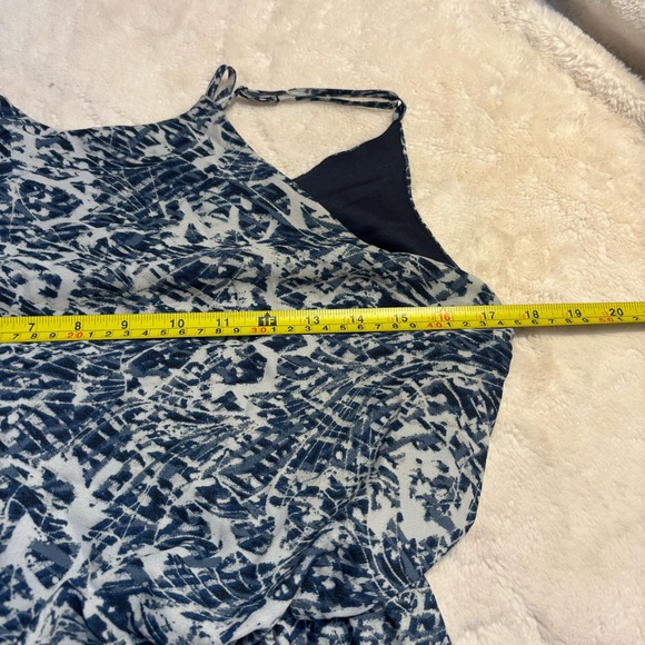 One Clothing Maxi Dress Medium Blue White Patterned Sleeveless Elastic Waist - Picture 13 of 16